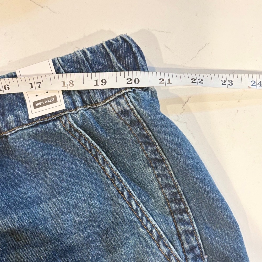 Judy Blue High Waist Baggy Denim Featherweight Boxer Shorts Drawstring 2XL New - Picture 8 of 9